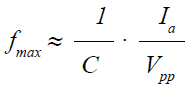 Maximum operating frequency [Hz]